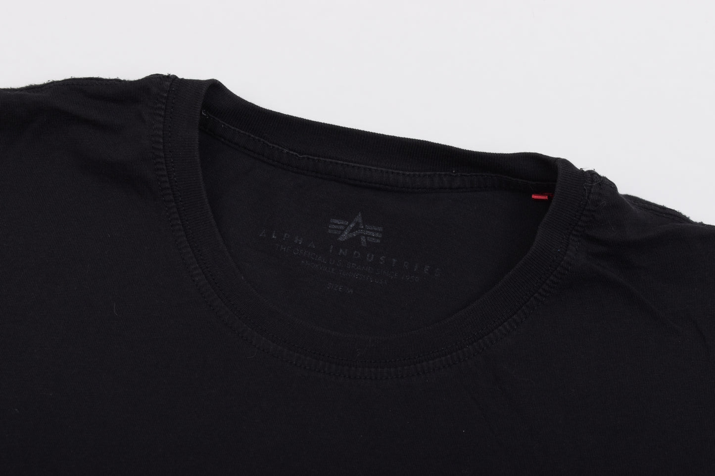 T-shirt de base Alpha Industries - Noir/Blanc, Taille M, Bon 6/10