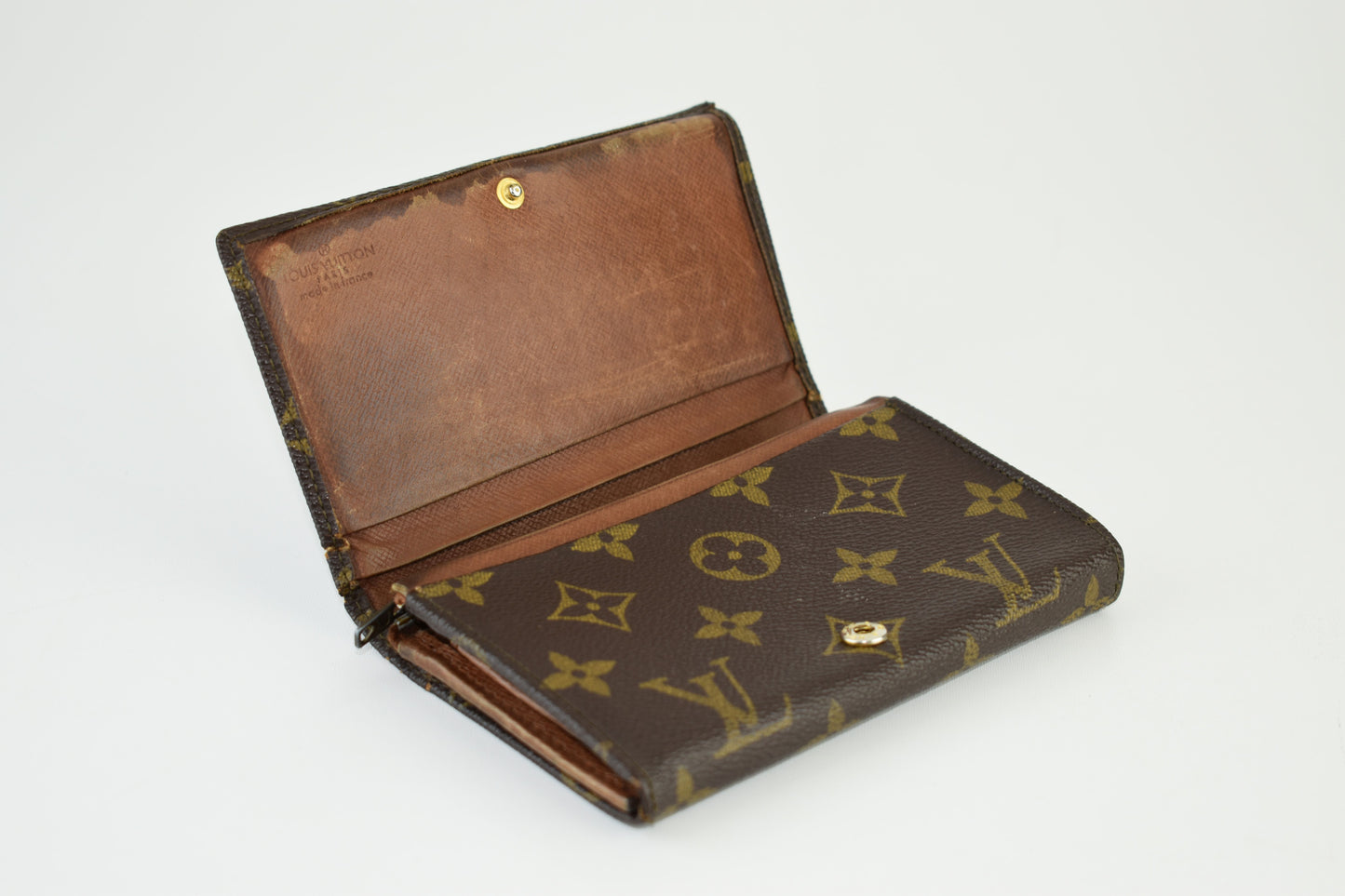 Louis Vuitton 80s (884 RA) Monogram Wallet 14cm x 8cm, Good 6/10