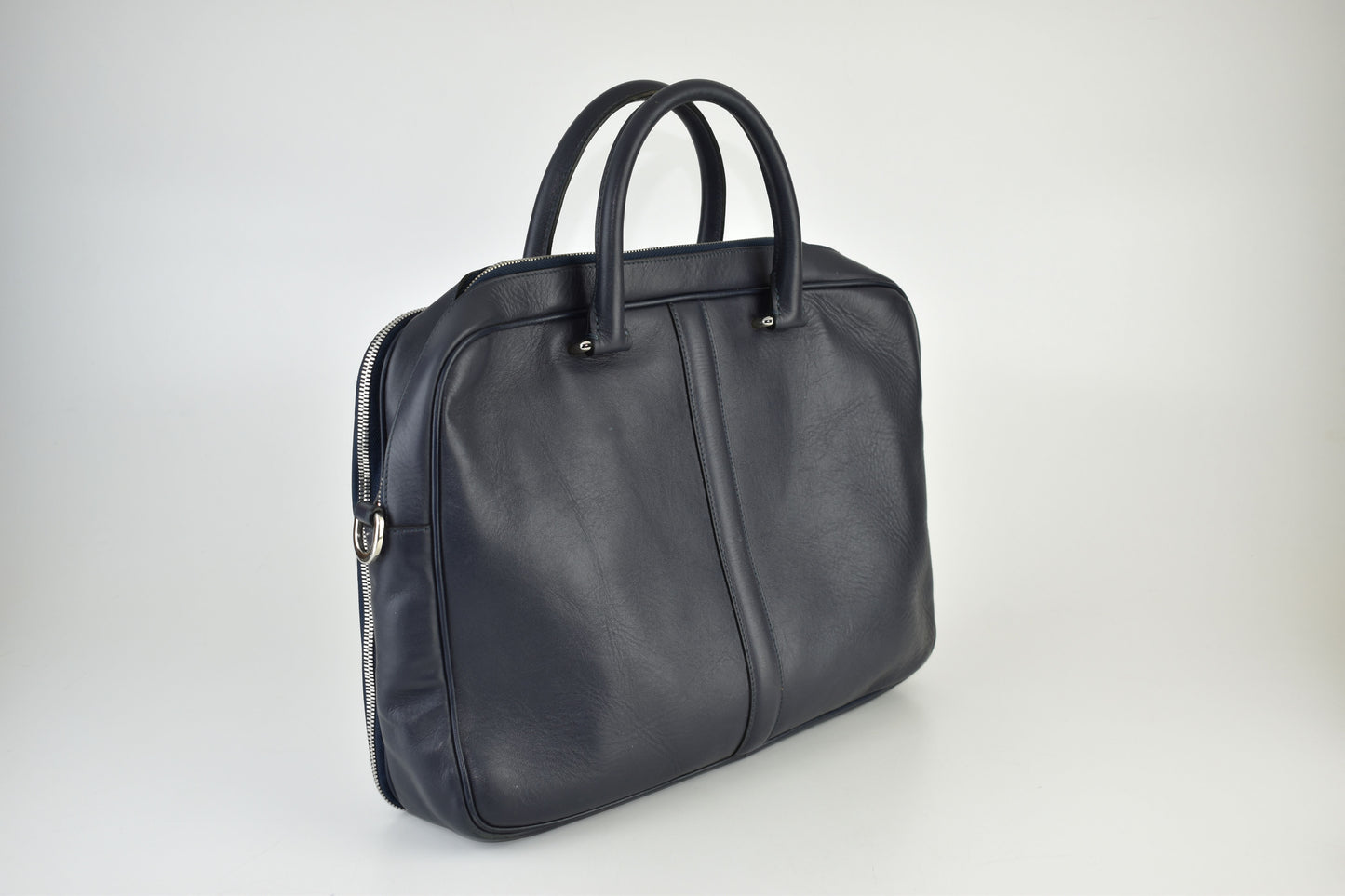 Leo et Violette Le Slim Briefcase 38x28x8cm Pebble Grain blue, V.Good 8/10