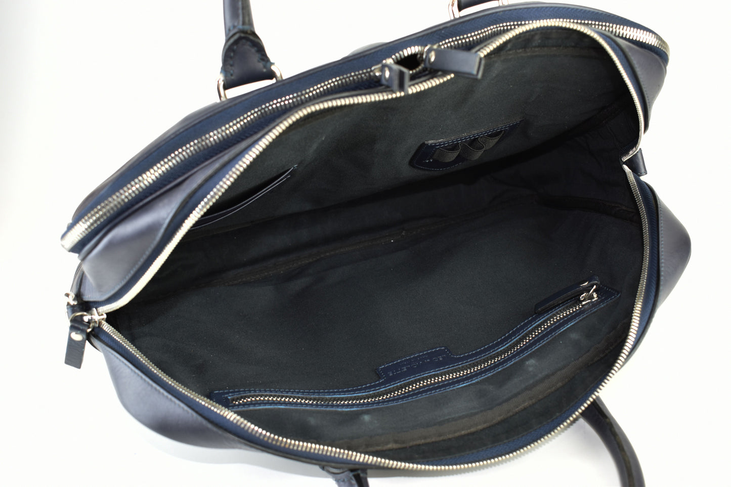 Leo et Violette Le Slim Briefcase 38x28x8cm Pebble Grain blue, V.Good 8/10