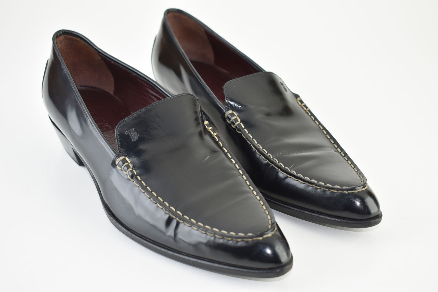 Tod's Women's Loafer Pointed Toe 3cm Heels Size EU39, Excellent 9/10