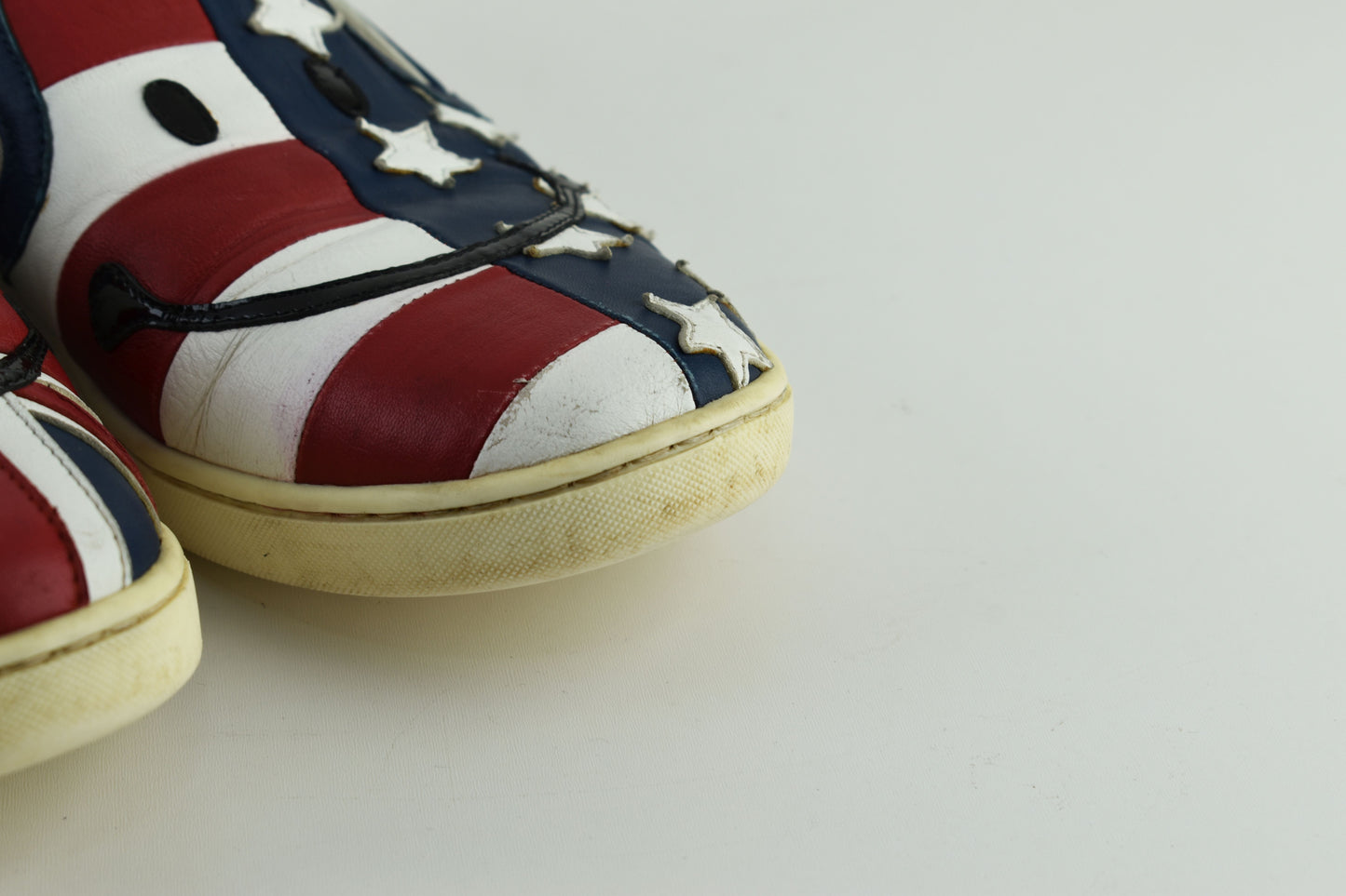 Moschino Mens British Flag Low Top Slip On Men Sneakers, Size EU 43, Good 6/10