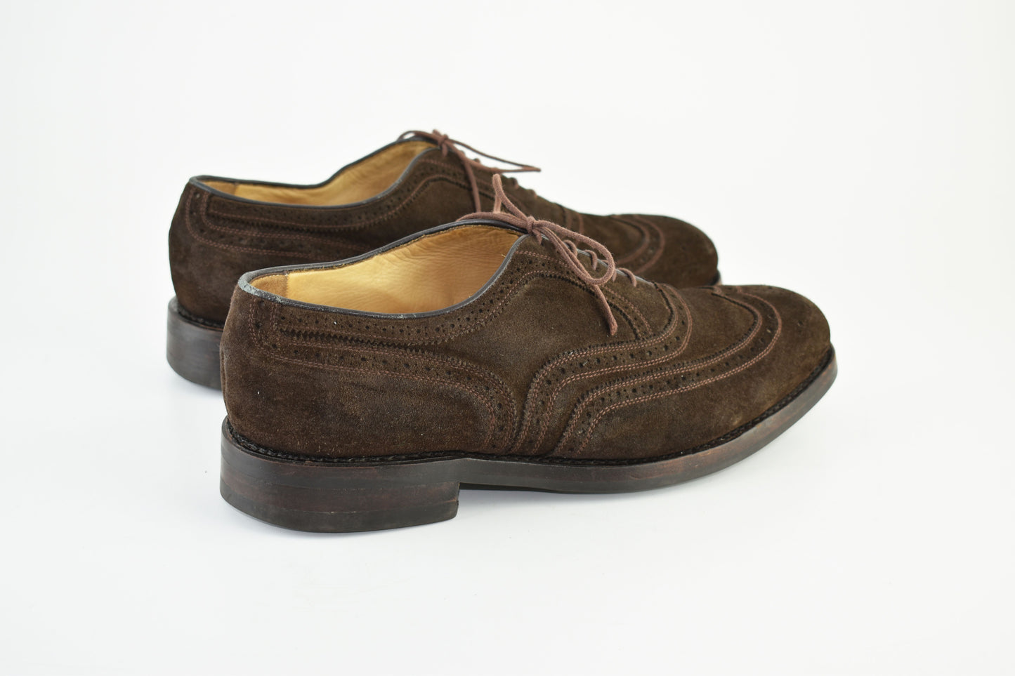Ambiorix Brown Suede Oxford Brogues Men Shoes, Size EU 43.5, V.Good 7/10