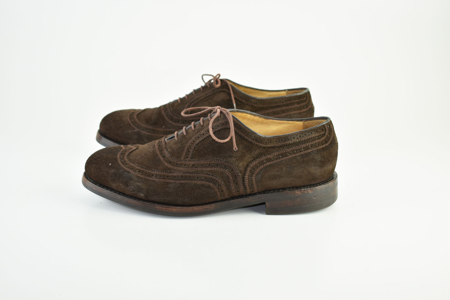 Ambiorix Brown Suede Oxford Brogues Men Shoes, Size EU 43.5, V.Good 7/10