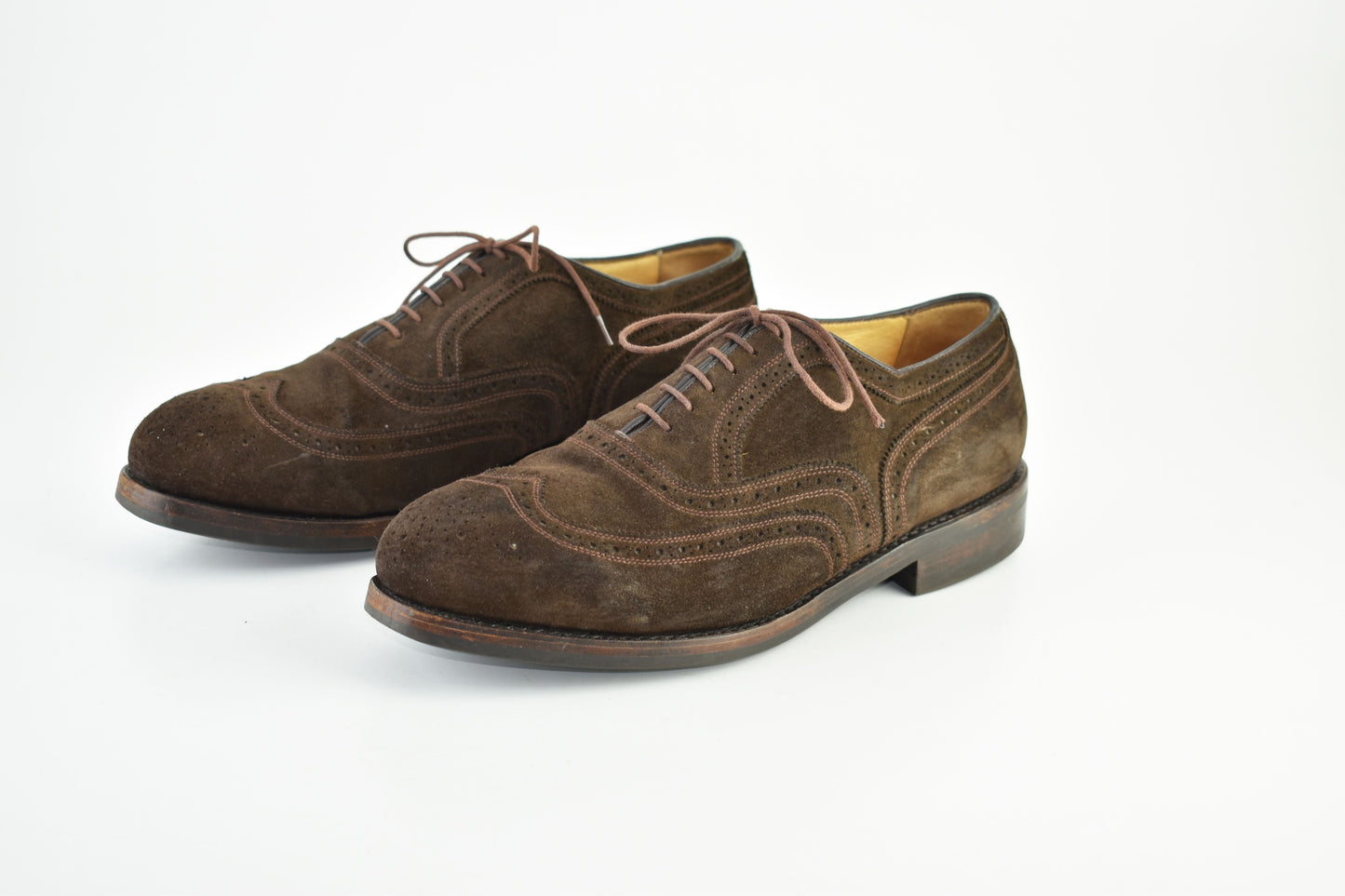 Ambiorix Brown Suede Oxford Brogues Men Shoes, Size EU 43.5, V.Good 7/10