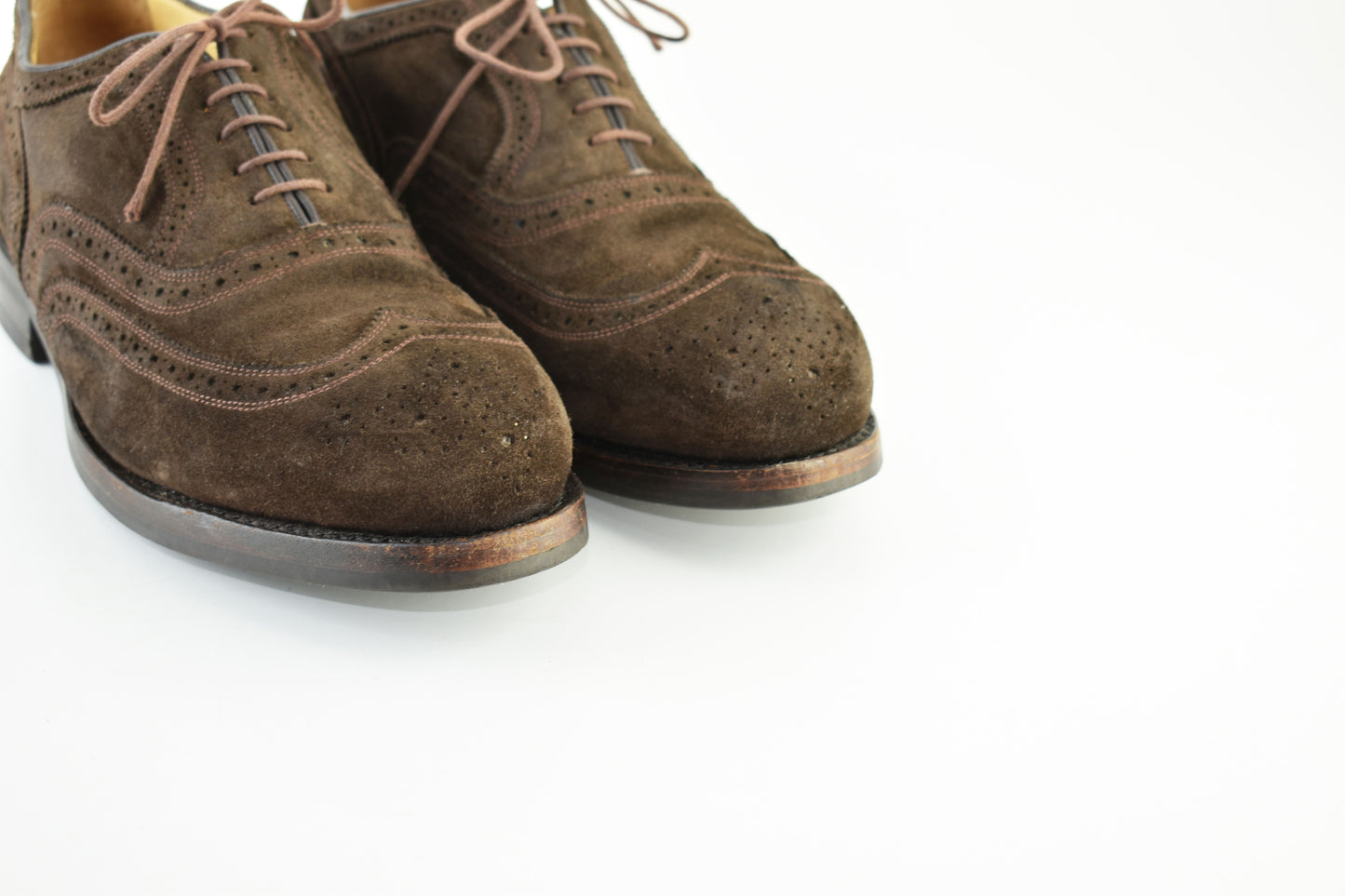 Ambiorix Brown Suede Oxford Brogues Men Shoes, Size EU 43.5, V.Good 7/10