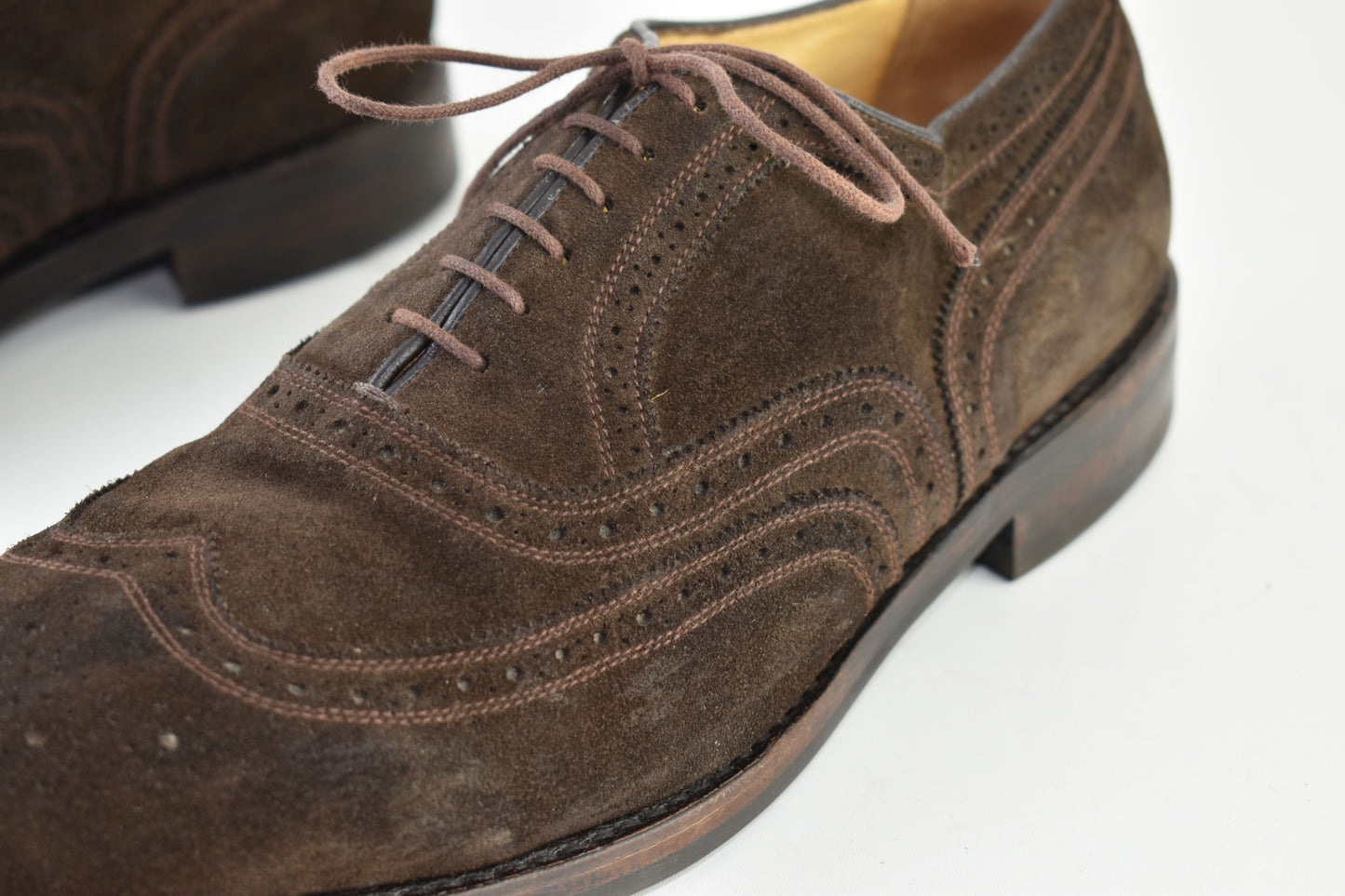 Ambiorix Brown Suede Oxford Brogues Men Shoes, Size EU 43.5, V.Good 7/10