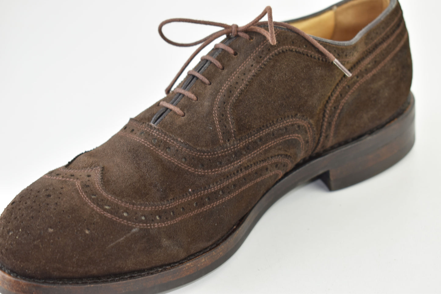 Ambiorix Brown Suede Oxford Brogues Men Shoes, Size EU 43.5, V.Good 7/10