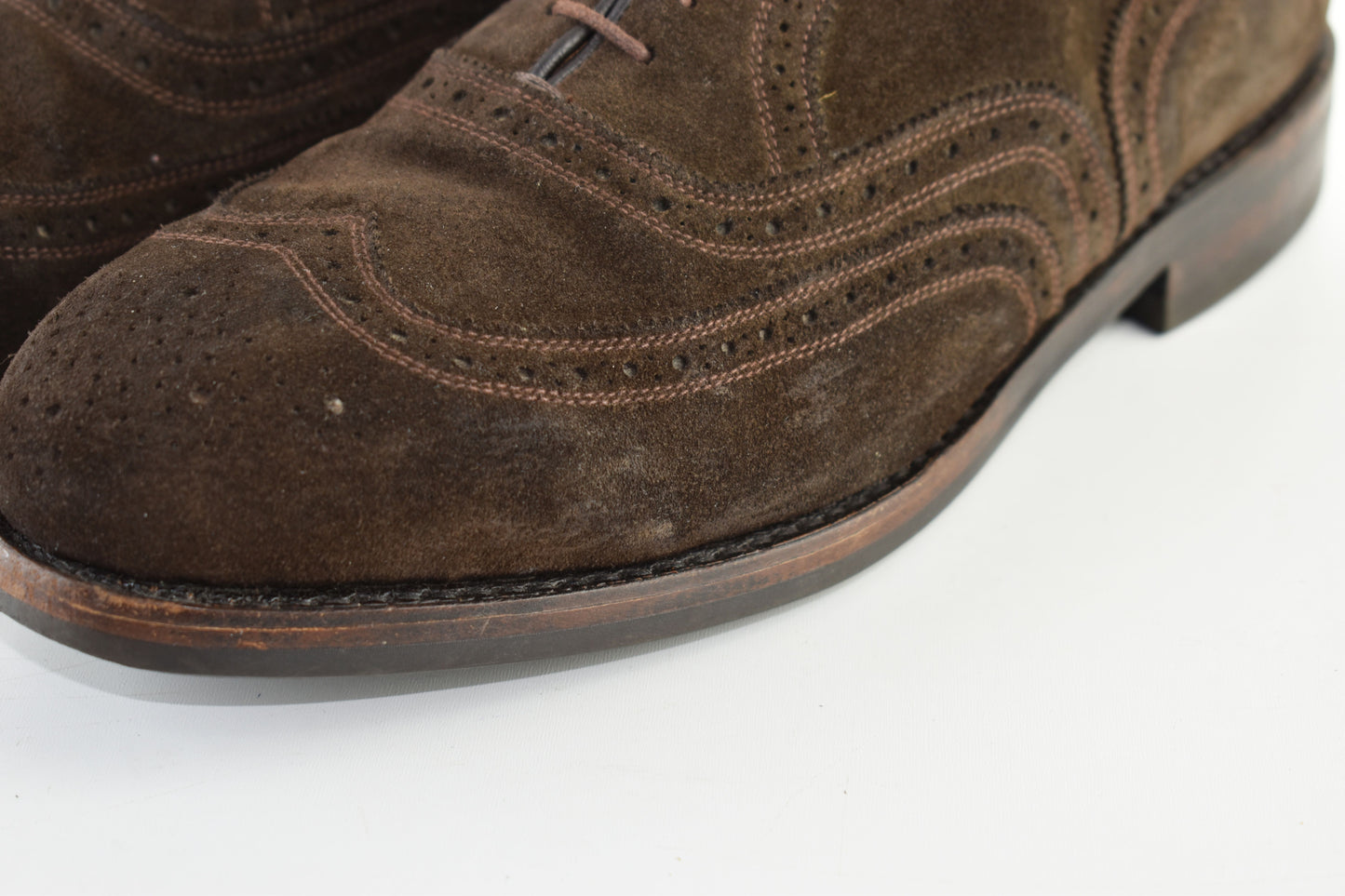 Ambiorix Brown Suede Oxford Brogues Men Shoes, Size EU 43.5, V.Good 7/10