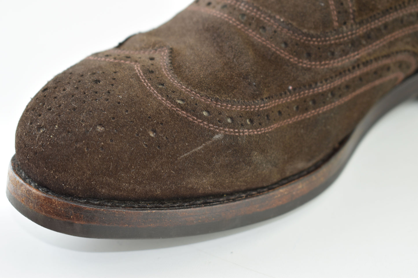 Ambiorix Brown Suede Oxford Brogues Men Shoes, Size EU 43.5, V.Good 7/10