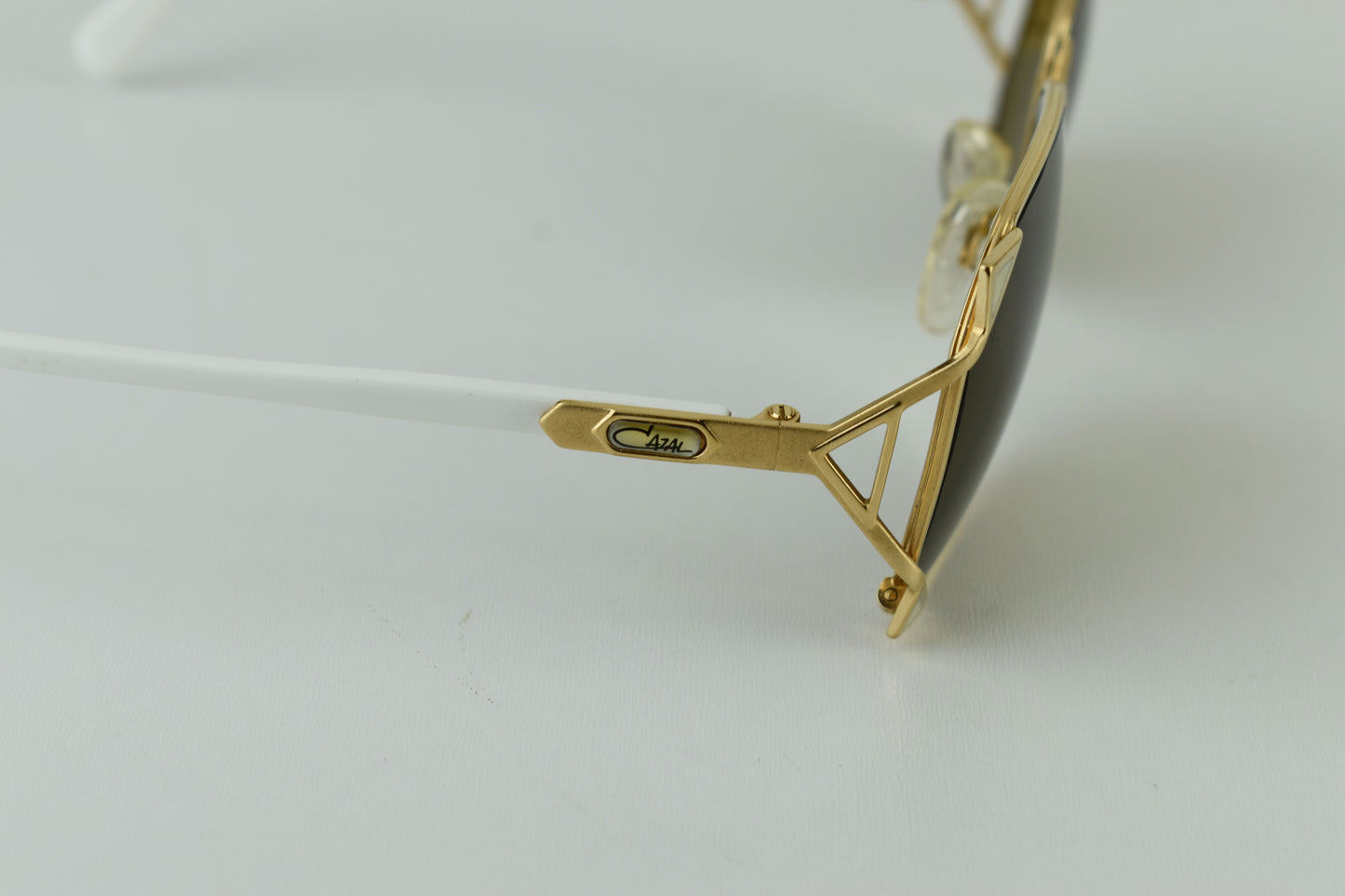 Cazal West Germany Model 236 Col. 97/08 Gold White Women Sunglasses 57-15, V.Good 8/10