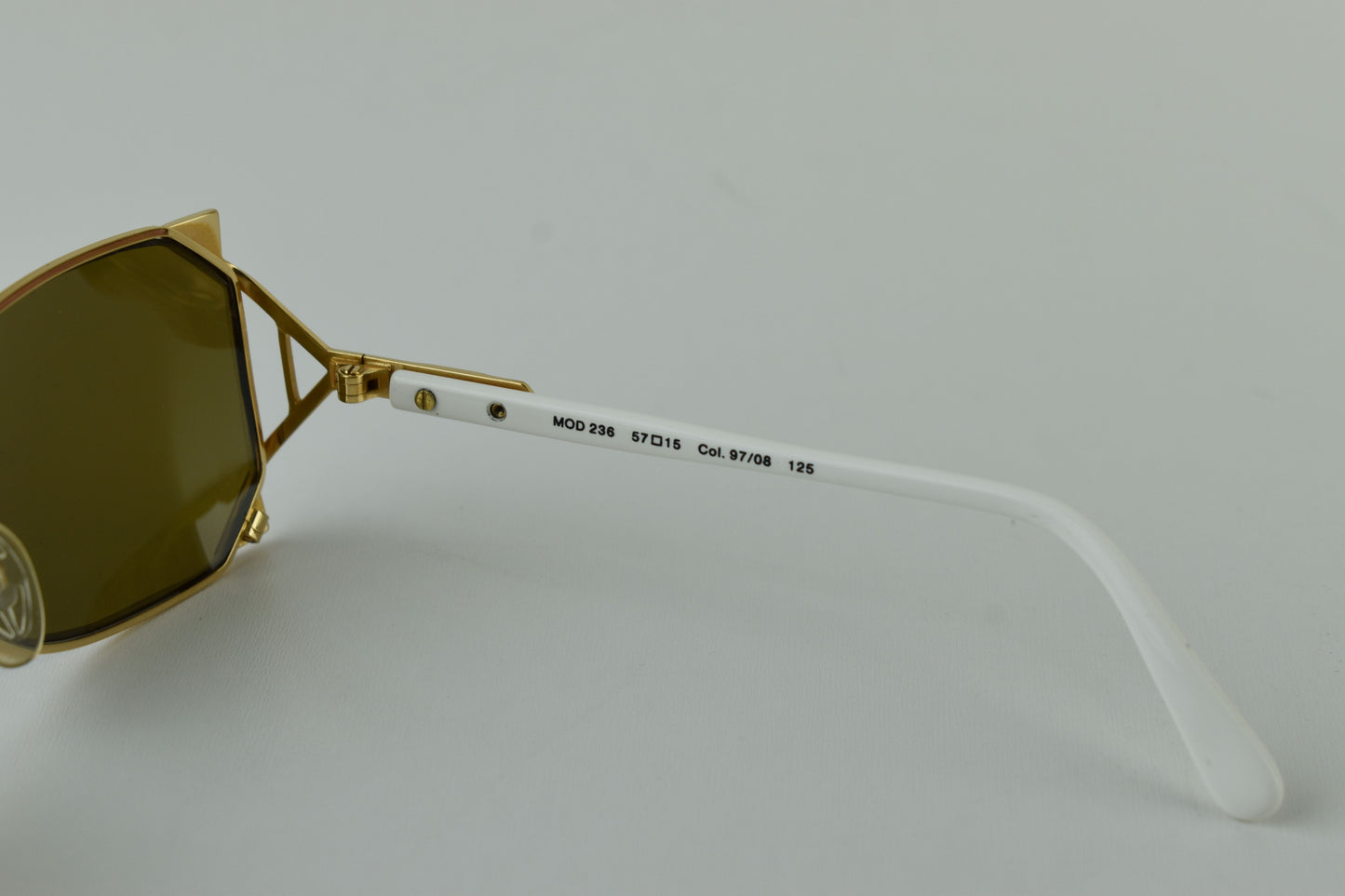 Cazal West Germany Model 236 Col. 97/08 Gold White Women Sunglasses 57-15, V.Good 8/10