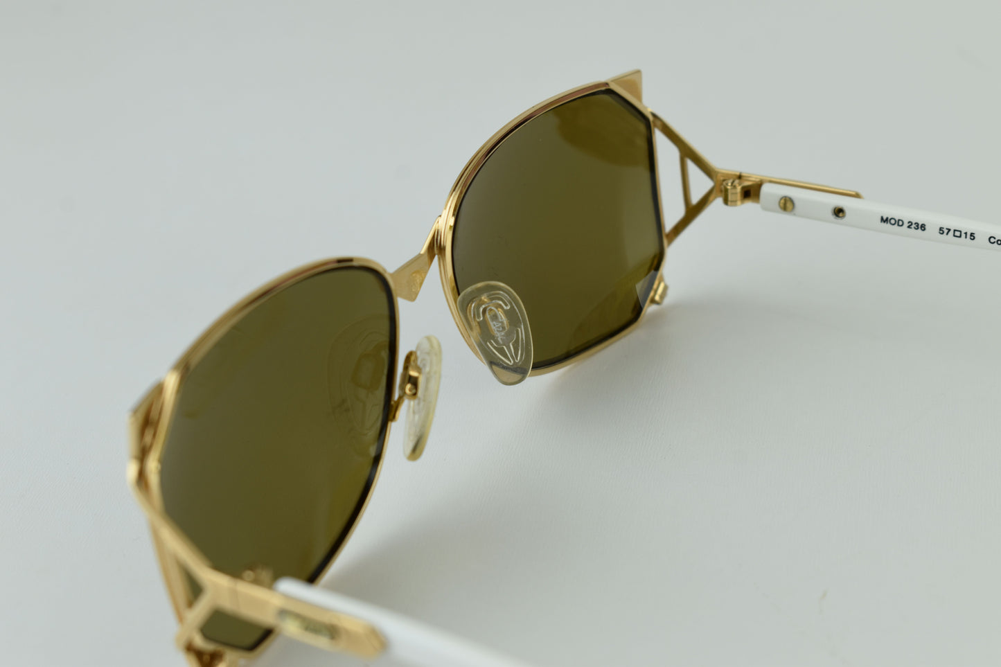 Cazal West Germany Model 236 Col. 97/08 Gold White Women Sunglasses 57-15, V.Good 8/10