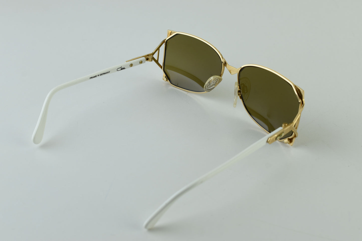 Cazal West Germany Model 236 Col. 97/08 Gold White Women Sunglasses 57-15, V.Good 8/10