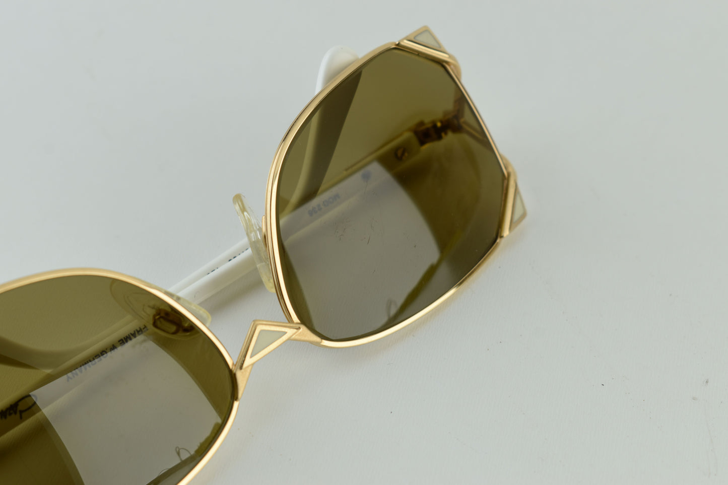 Cazal West Germany Model 236 Col. 97/08 Gold White Women Sunglasses 57-15, V.Good 8/10