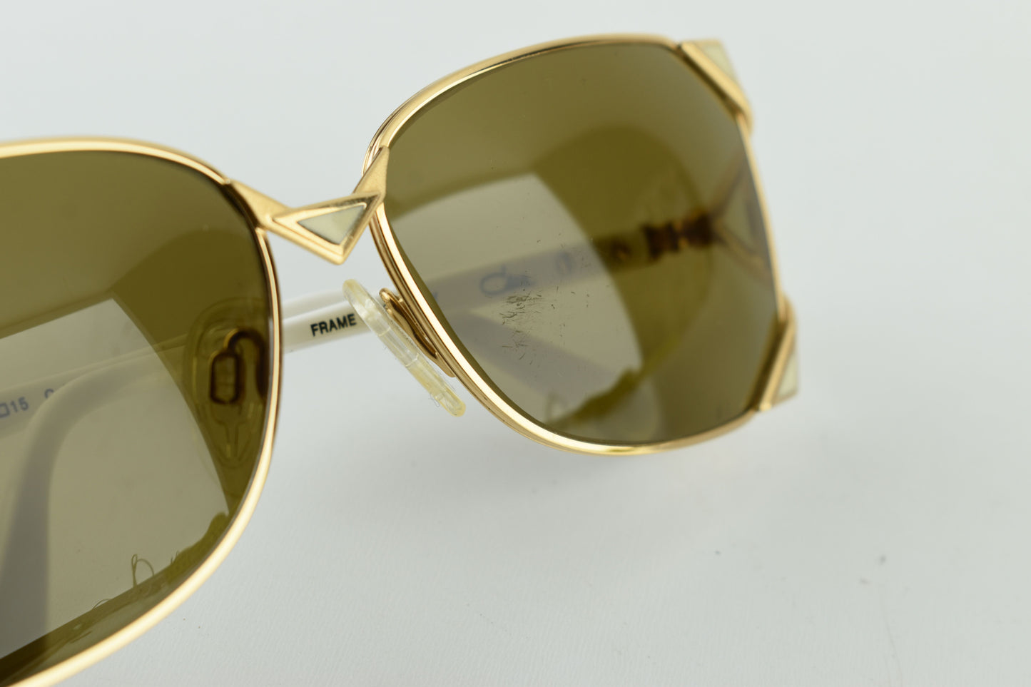 Cazal West Germany Model 236 Col. 97/08 Gold White Women Sunglasses 57-15, V.Good 8/10