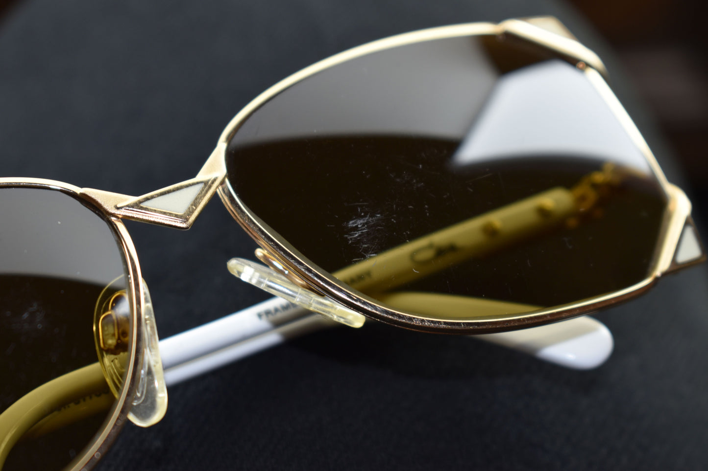Cazal West Germany Model 236 Col. 97/08 Gold White Women Sunglasses 57-15, V.Good 8/10