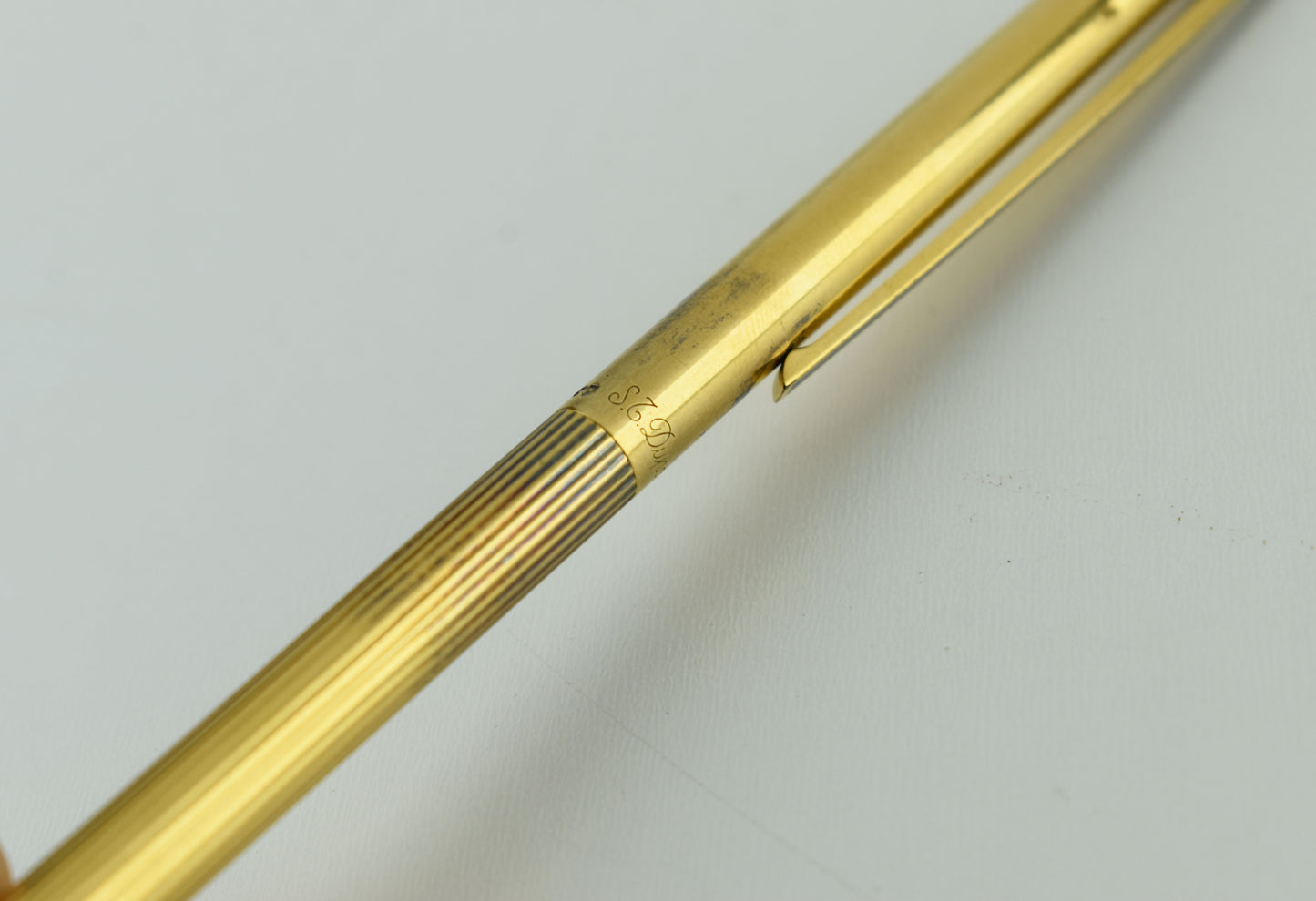 ST Dupont Classic Vermeil 925 Silver Gold Filled Ballpoint Pen, V.Good 7/10