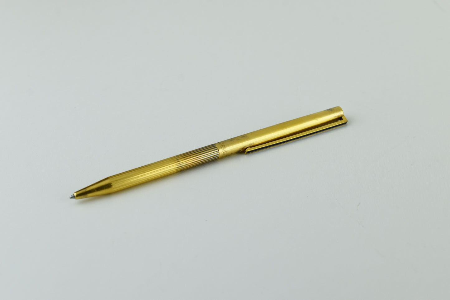 ST Dupont Classic Vermeil 925 Silver Gold Filled Ballpoint Pen, V.Good 7/10