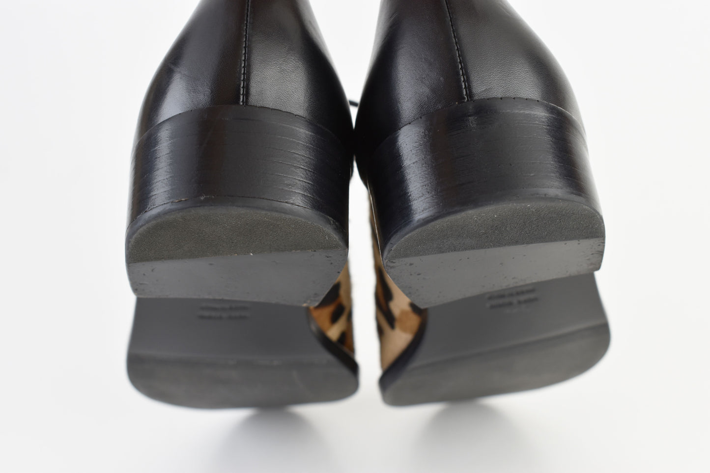 CAREL Leather Lace Up Leopard Print Women Derby Black Size EU 40.5, Excellent 9/10