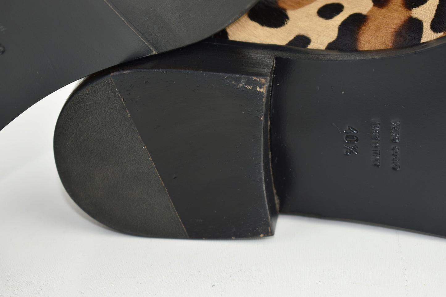 CAREL Leather Lace Up Leopard Print Women Derby Black Size EU 40.5, Excellent 9/10