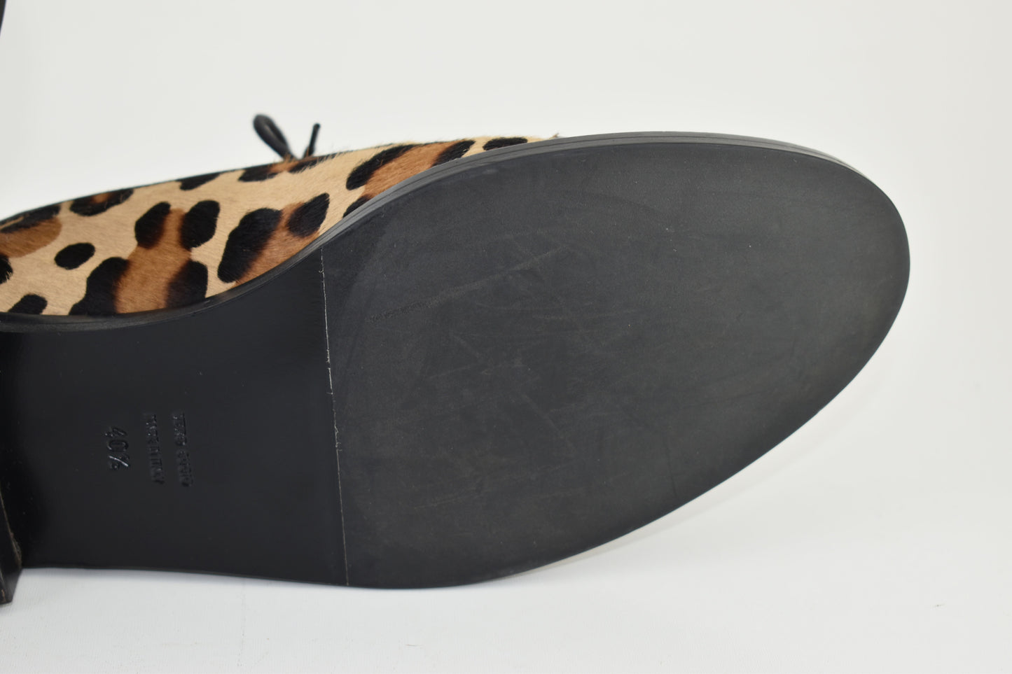CAREL Leather Lace Up Leopard Print Women Derby Black Size EU 40.5, Excellent 9/10