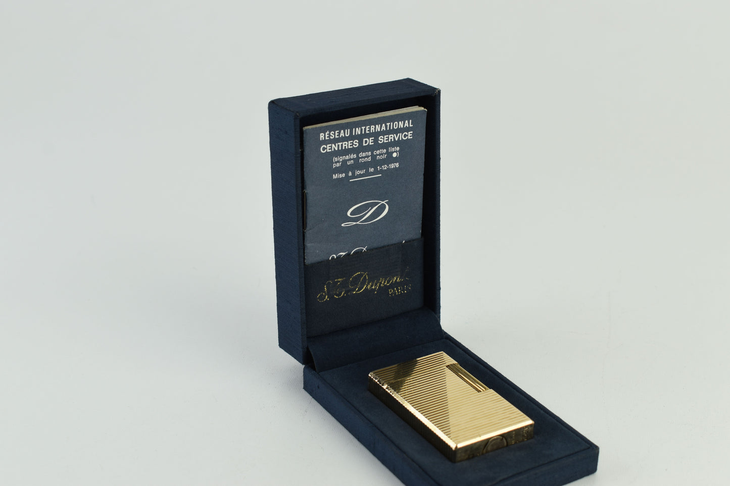 S.T. Dupont Paris Lighter 20u Gold Plated 1978 Box and Paper, Excellent 10/10 (AS IS ممجرباش)