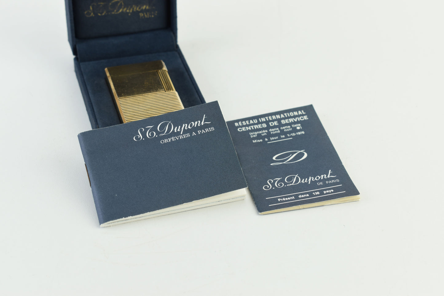 S.T. Dupont Paris Lighter 20u Gold Plated 1978 Box and Paper, Excellent 10/10 (AS IS ممجرباش)