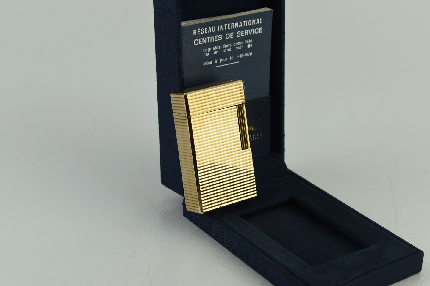 S.T. Dupont Paris Lighter 20u Gold Plated 1978 Box and Paper, Excellent 10/10 (AS IS ممجرباش)