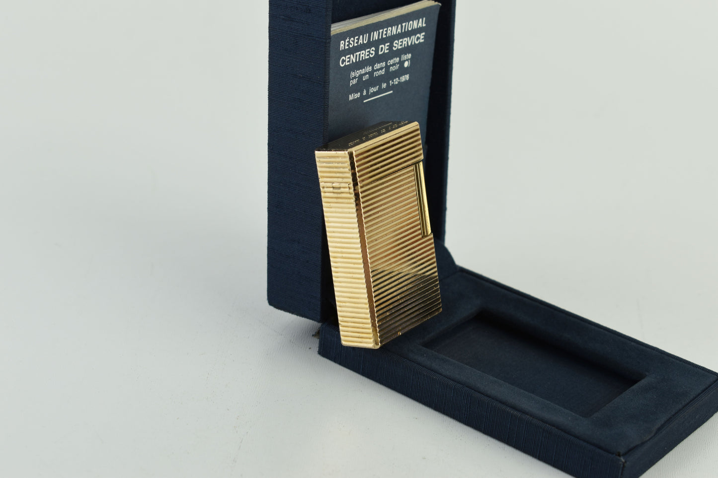 S.T. Dupont Paris Lighter 20u Gold Plated 1978 Box and Paper, Excellent 10/10 (AS IS ممجرباش)