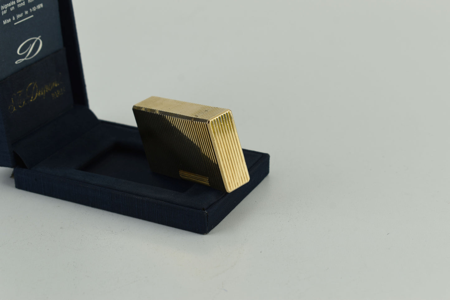 S.T. Dupont Paris Lighter 20u Gold Plated 1978 Box and Paper, Excellent 10/10 (AS IS ممجرباش)