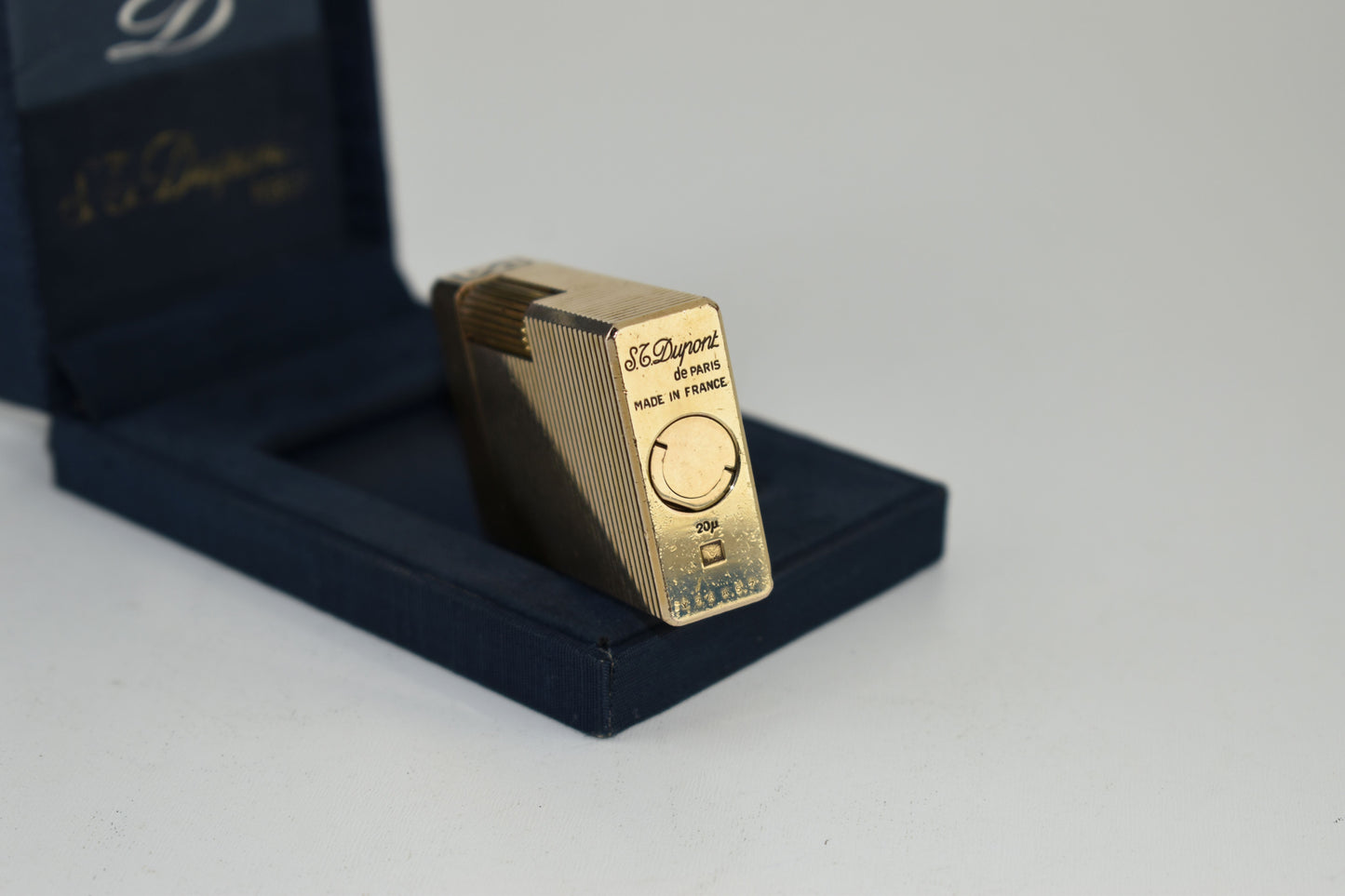 S.T. Dupont Paris Lighter 20u Gold Plated 1978 Box and Paper, Excellent 10/10 (AS IS ممجرباش)
