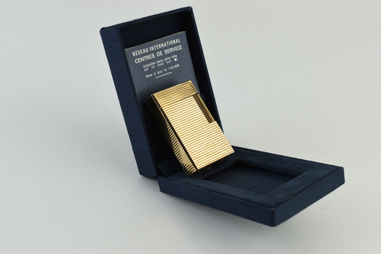 S.T. Dupont Paris Lighter 20u Gold Plated 1978 Box and Paper, Excellent 10/10 (AS IS ممجرباش)