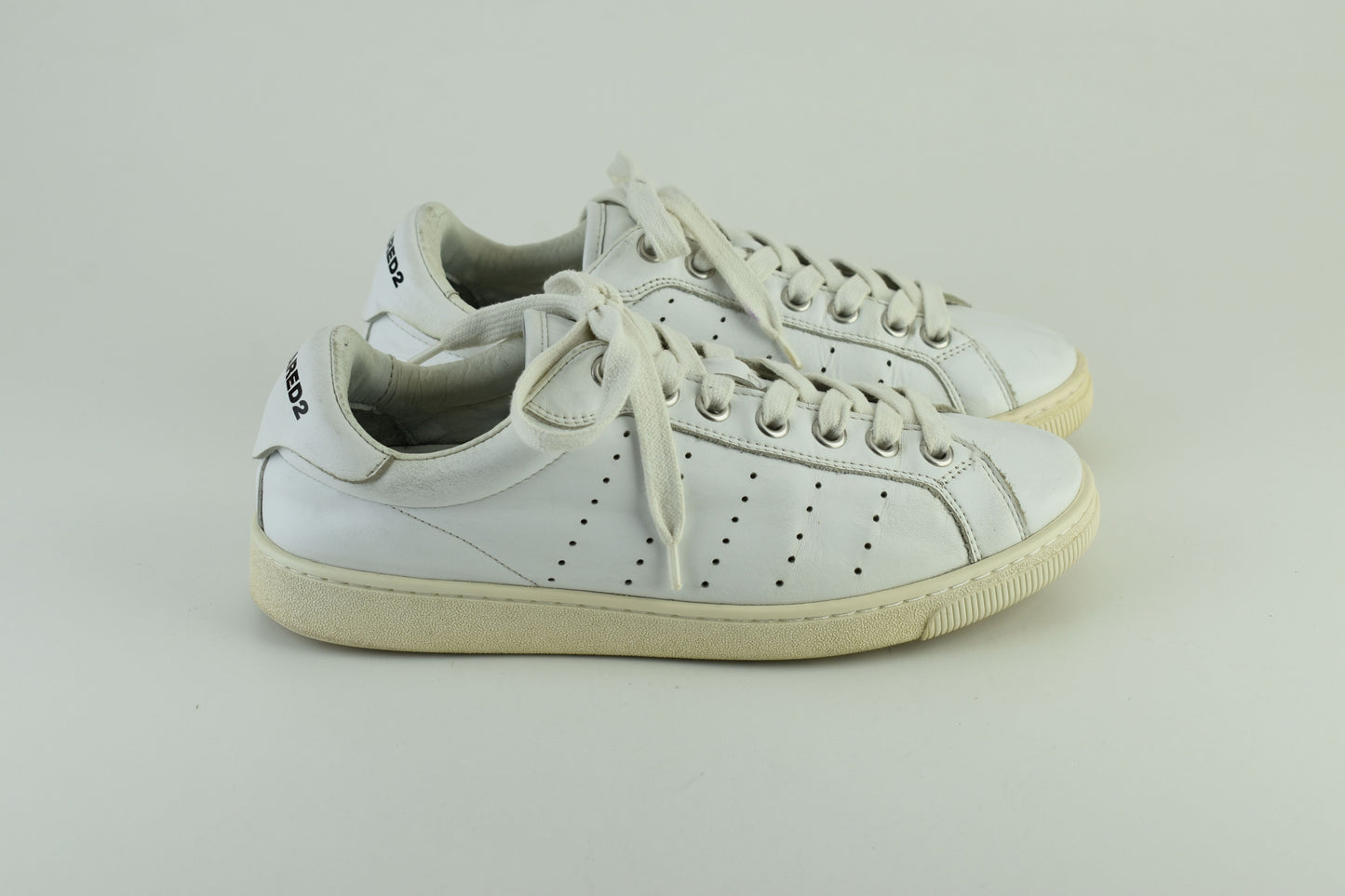 Dsquared2 Santa Monica White Leather Sneakers Men Size EU 41, V.Good 7/10