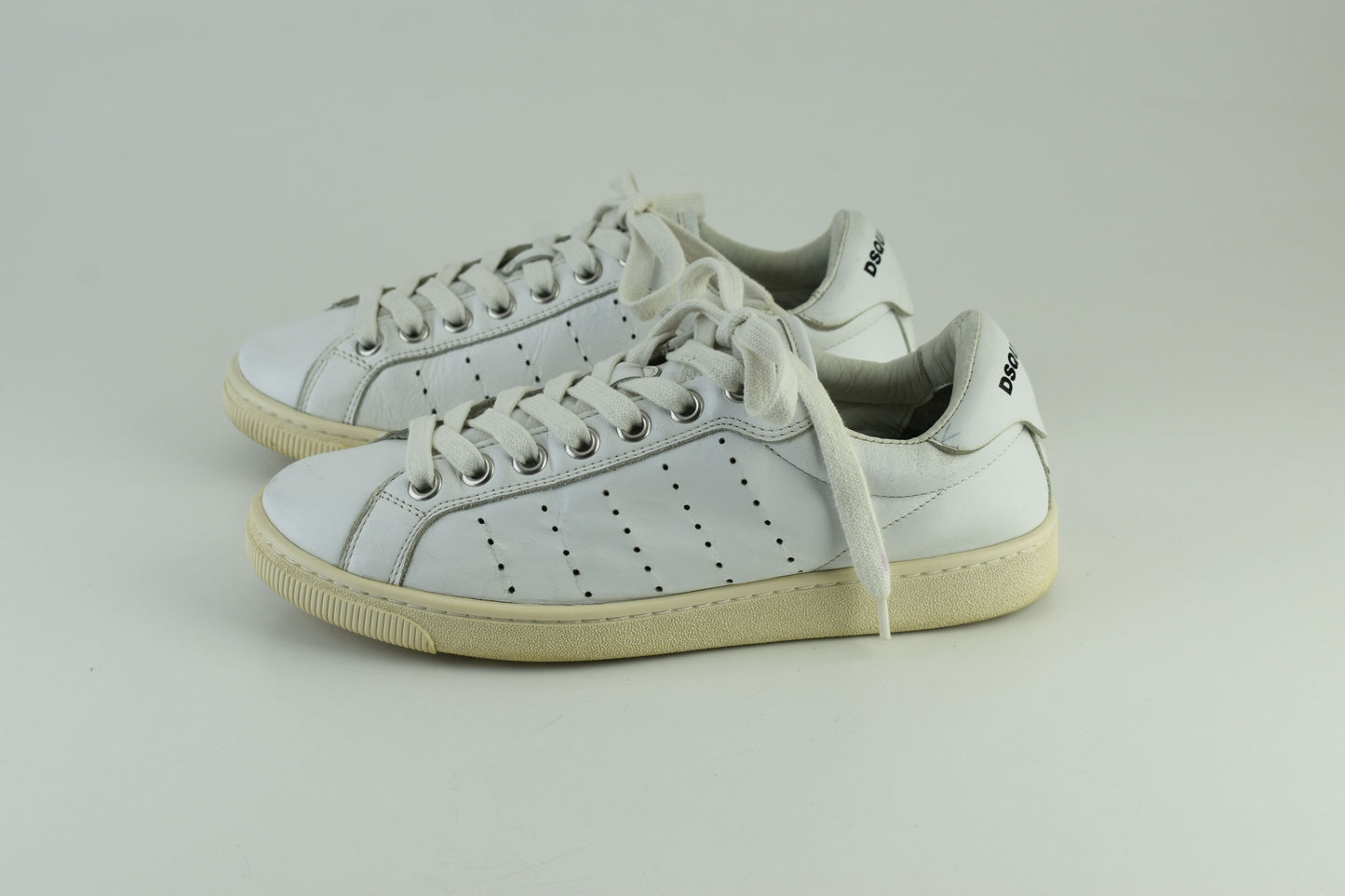 Dsquared2 Santa Monica White Leather Sneakers Men Size EU 41, V.Good 7/10