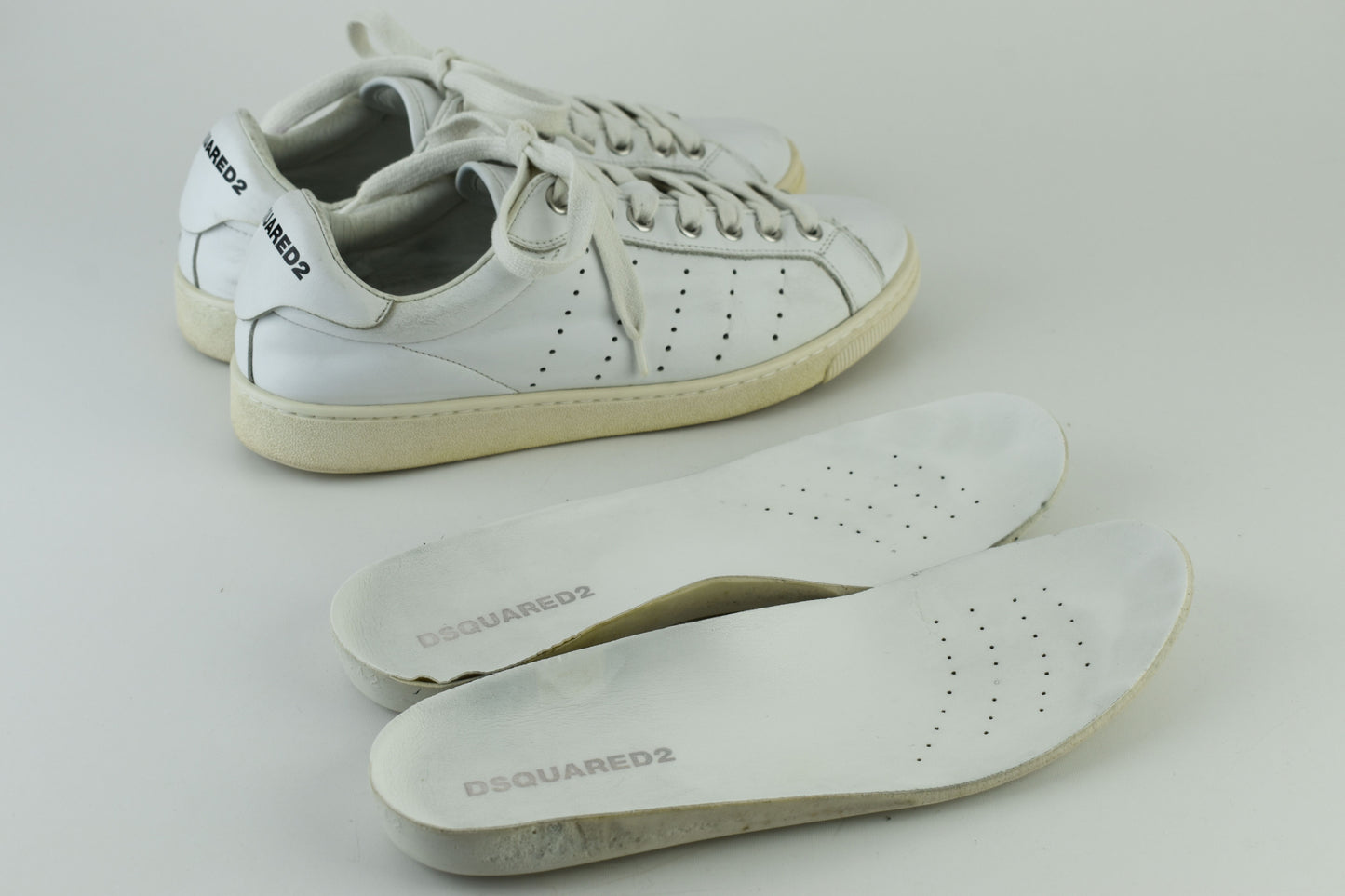 Dsquared2 Santa Monica White Leather Sneakers Men Size EU 41, V.Good 7/10
