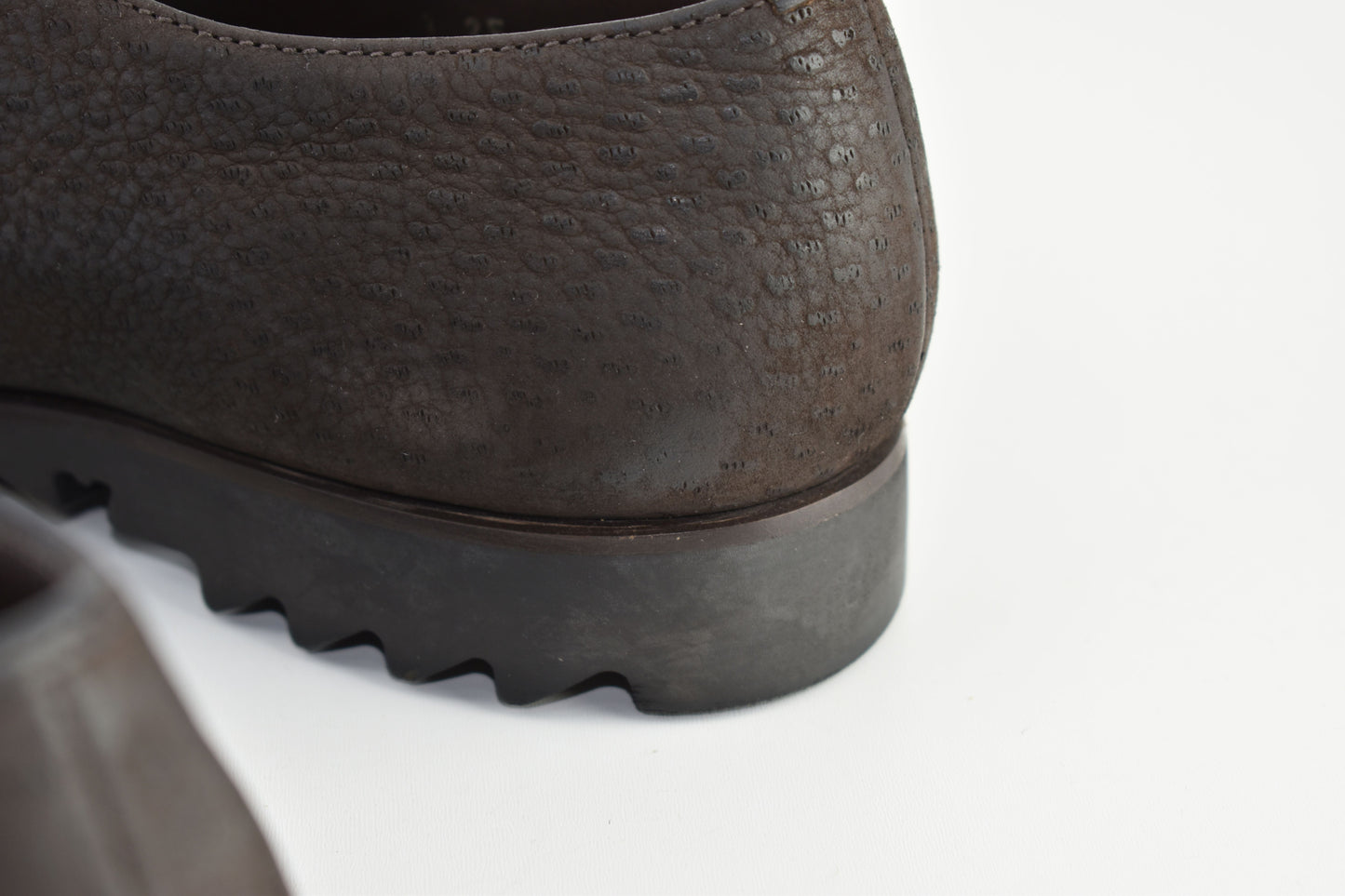 Prada 2E1049 Sawtooth Lug Sole Derby Men Brown Shoes, Size EU42, V.Good 8/10
