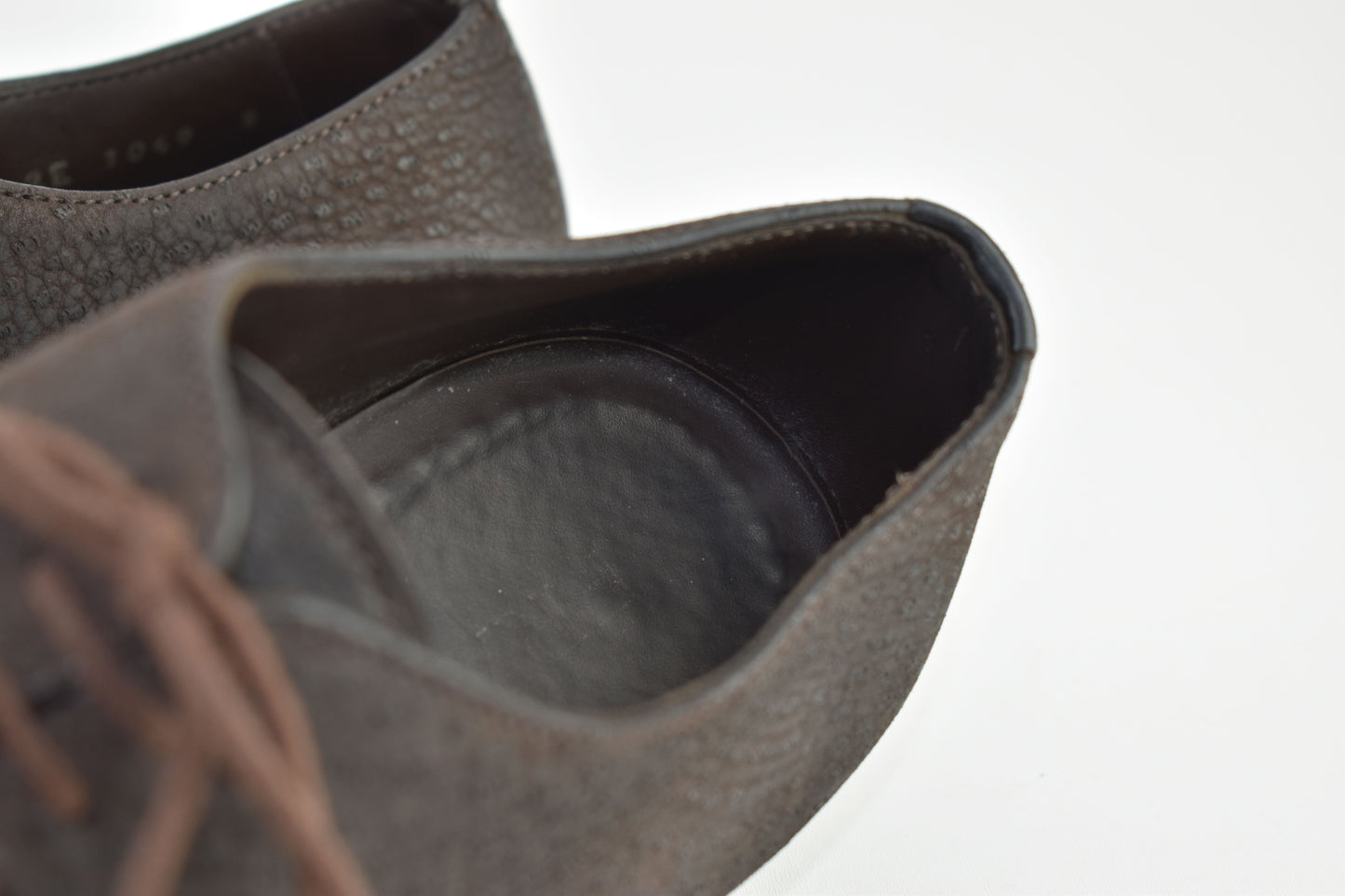 Prada 2E1049 Sawtooth Lug Sole Derby Men Brown Shoes, Size EU42, V.Good 8/10