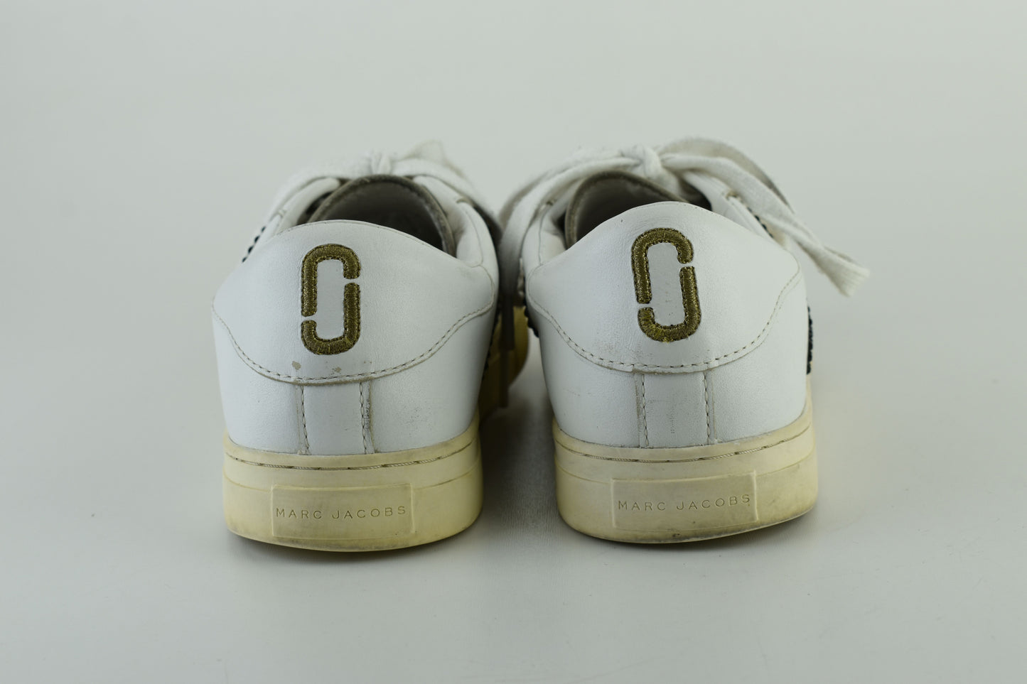 MARC JACOBS Women Low Top Crystals Leather Sneakers Size EU 39, Good 6/10