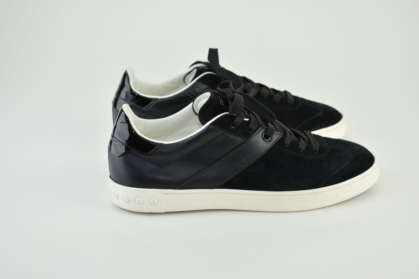 Tod's Suede Leather Low top Black Women Sneakers, Size EU 38, Excellent 9/10
