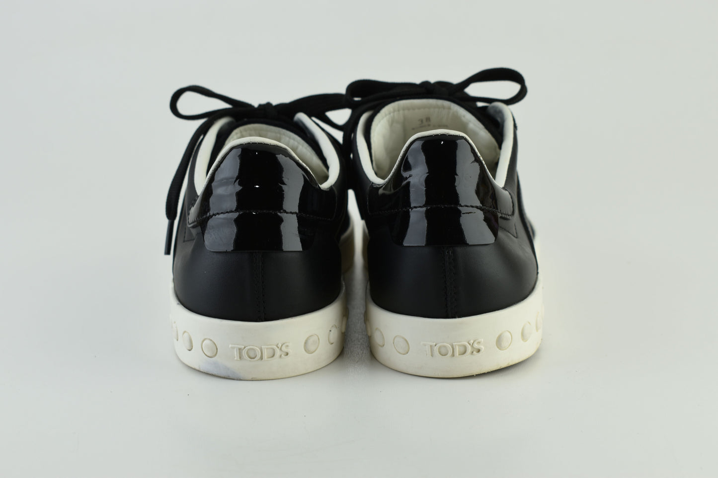 Tod's Suede Leather Low top Black Women Sneakers, Size EU 38, Excellent 9/10
