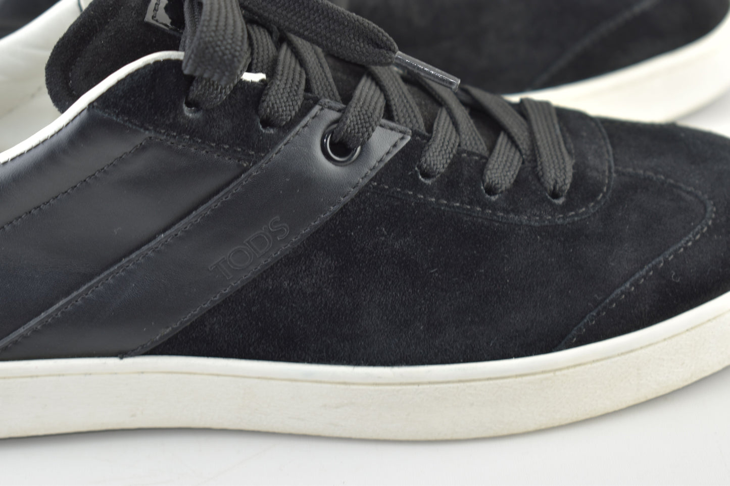 Tod's Suede Leather Low top Black Women Sneakers, Size EU 38, Excellent 9/10