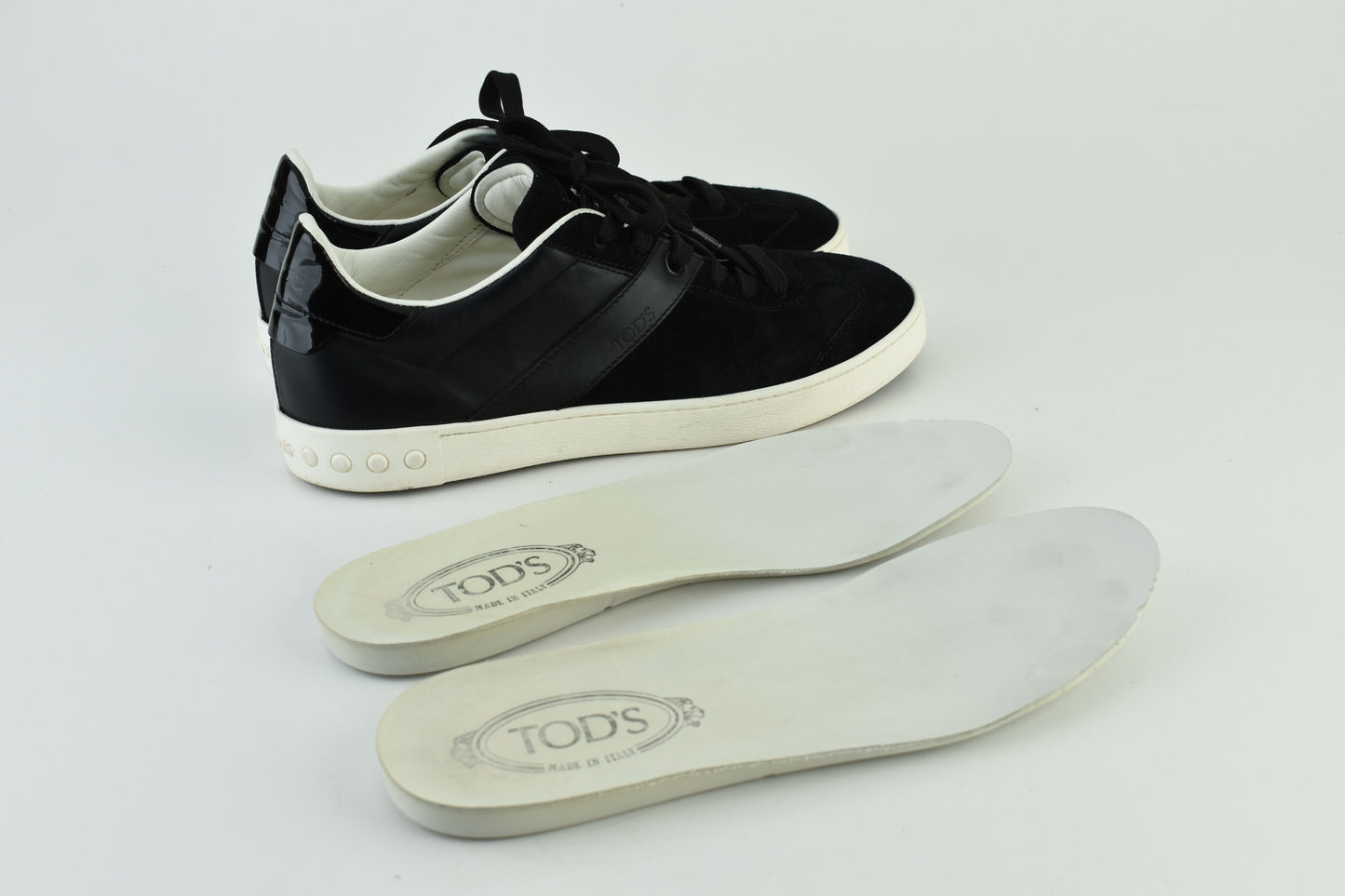 Tod's Suede Leather Low top Black Women Sneakers, Size EU 38, Excellent 9/10