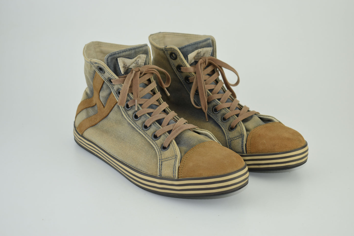 HOGAN REBEL Denim High Top Sneakers Men Size EU 43, V.Good 7/10