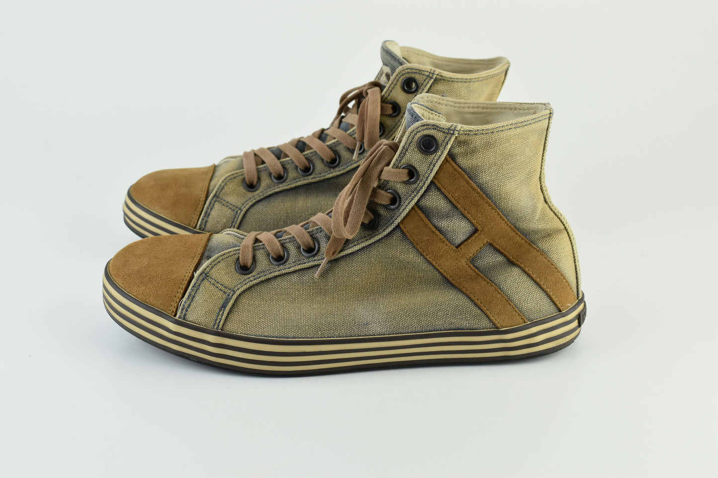 HOGAN REBEL Denim High Top Sneakers Men Size EU 43, V.Good 7/10
