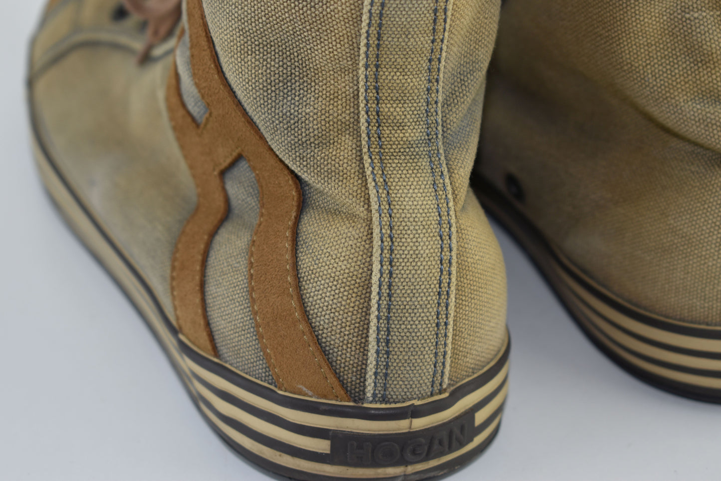 HOGAN REBEL Denim High Top Sneakers Men Size EU 43, V.Good 7/10