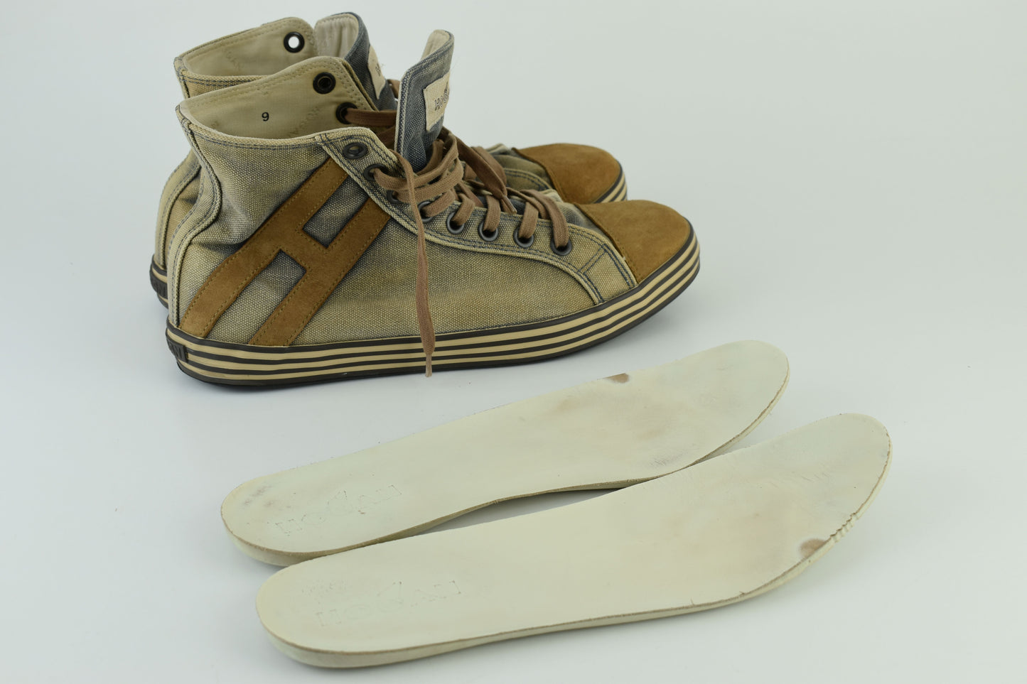 HOGAN REBEL Denim High Top Sneakers Men Size EU 43, V.Good 7/10