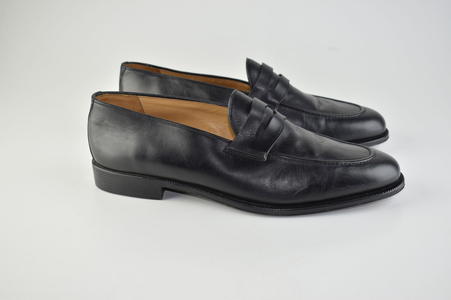 Pakerson Italy Hand made Black Leather Men Penny Loafer, Size EU 45, Excellent 10/10