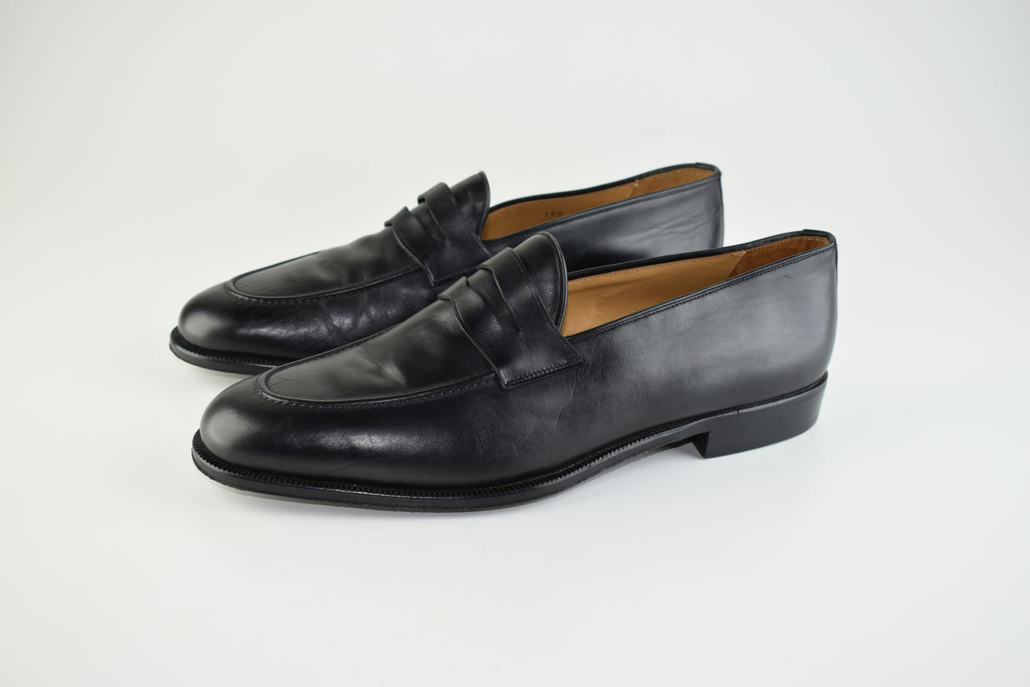 Pakerson Italy Hand made Black Leather Men Penny Loafer, Size EU 45, Excellent 10/10