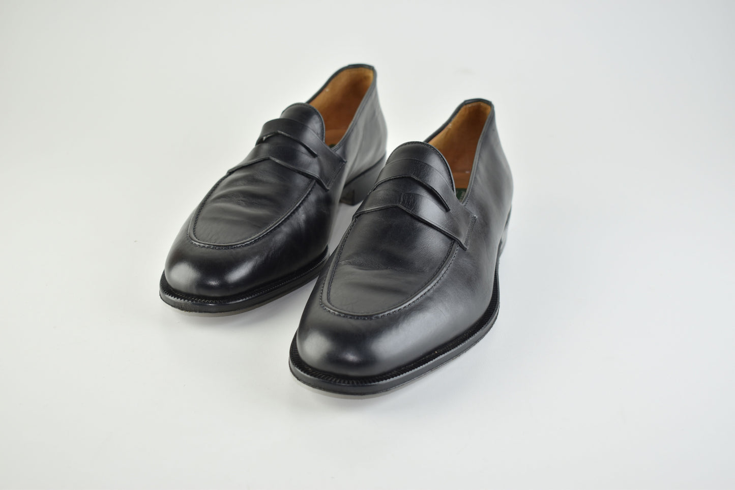 Pakerson Italy Hand made Black Leather Men Penny Loafer, Size EU 45, Excellent 10/10